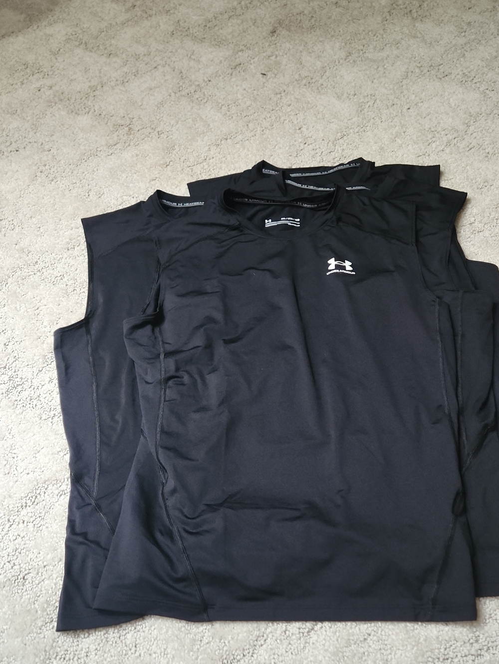 4pack Under Armour Black Sleeveless Performance Tank with White Logo